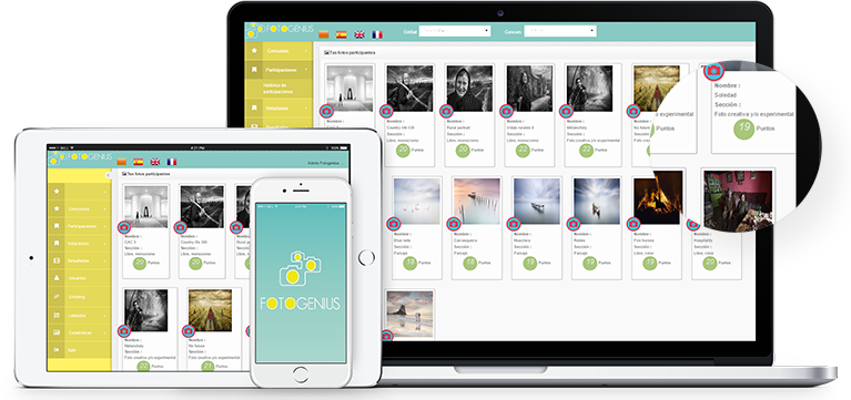 Plataforma de concursos fotograficos Fotogenius en múltiples dispositivos plataforma de concursos fotográficos FotoGenius en multiples dispositivos